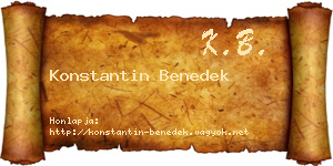 Konstantin Benedek névjegykártya